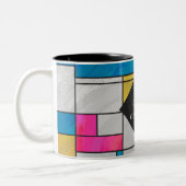 モンドリアンイエローピンクブループリント ツートーンマグカップ (左)