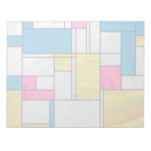 モンドリアンイエローピンクブループリント ノートパッド (正面)