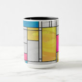 モンドリアンイエローピンクブループリント マグカップ (中央)