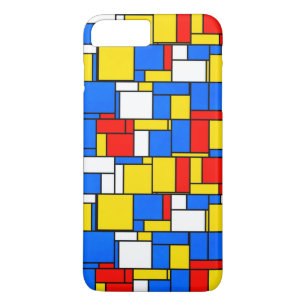 モンドリアンインスパイアスタイル赤青黄色パターン iPhone 8 PLUS/7 PLUSケース