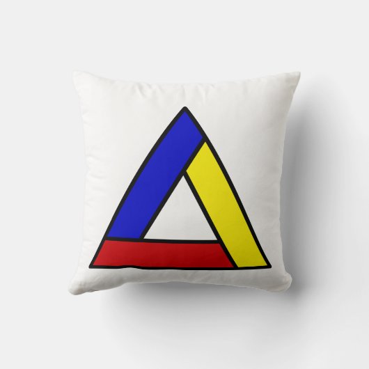 モンドリアンインスパイア抽象芸術三角形 クッション (裏面)