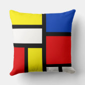 モンドリアンインスパイア抽象芸術装飾用クッション クッション (裏面)