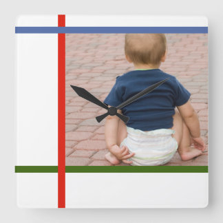 モンドリアンカスタマイズ可能なカラーブロックベビー壁時計 スクエア壁時計