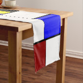 モンドリアンカラフルスタイル（赤、青、黄） ショートテーブルランナー (インサイチュ)