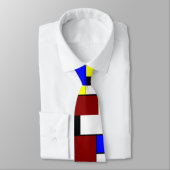 モンドリアンカラフル赤、青、黄色のパターン ネクタイ (タイ)