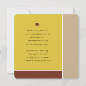 モンドリアンカラーブロックモダングラッド写真卒業 案内状 (裏面)