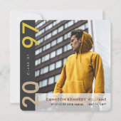 モンドリアンカラーブロックモダングラッド写真卒業 案内状 (正面)