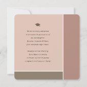 モンドリアンカラーブロックモダングラッド写真卒業 案内状 (裏面)