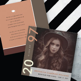 モンドリアンカラーブロックモダングラッド写真卒業 案内状