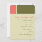 モンドリアンカラーブロックモダン写真卒業パーティー 招待状 (裏面)