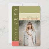 モンドリアンカラーブロックモダン写真卒業パーティー 招待状 (正面)