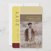 モンドリアンカラーブロックモダン写真卒業パーティー 招待状 (正面)