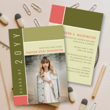 モンドリアンカラーブロックモダン写真卒業パーティー