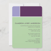 モンドリアンカラーブロックモダン写真卒業パーティー 招待状 (裏面)