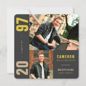 モンドリアンカラーブロック2写真卒業パーティー 招待状 (正面)