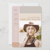 モンドリアンカラーモダンブロック写真卒業パーティーI 招待状 (正面)