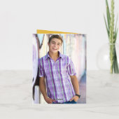 モンドリアンシンプルカラーブロック卒業写真 サンキューカード (裏面)