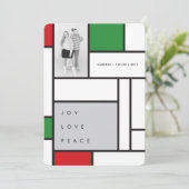 モンドリアンジョイのミニマリストのカラーブロックのモダン写真 シーズンカード (スタンド正面)