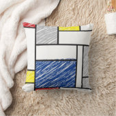 モンドリアンスクライブズミニマリストデスティールモダンアート クッション (ブランケット)