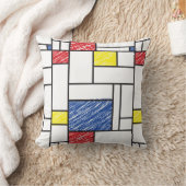 モンドリアンスクライブズミニマリストデスティールモダンアート クッション (ブランケット)