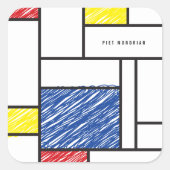 モンドリアンスクライブズミニマリストデスティールモダンアート スクエアシール (正面)