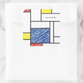 モンドリアンスクライブズミニマリストデスティールモダンアート スクエアシール (バッグ)