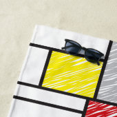 モンドリアンスクライブズミニマリストデスティールモダンアート ビーチタオル (インサイチュ)