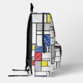 モンドリアンスクライブズミニマリストデスティールモダンアート プリントバックパック (左)