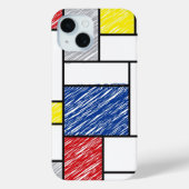 モンドリアンスクライブズミニマリストデスティールモダンアート Case-Mate iPhoneケース (裏面)