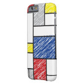 モンドリアンスクライブズミニマリストデスティールモダンアート Case-Mate iPhoneケース (裏面左)