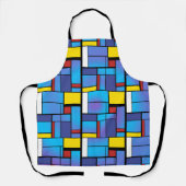 モンドリアンスタイルアート、モンドリアン波形カラー エプロン (正面)