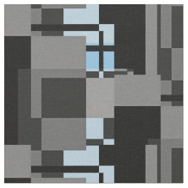 モンドリアンスタイルグレーブルー抽象芸術幾何モダン図形 ファブリック