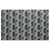 モンドリアンスタイルグレーブルー抽象芸術幾何モダン図形 ファブリック (ファットクウォーター)