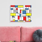モンドリアンスタイルデザイン キャンバスプリント (インサイチュ (リビング))