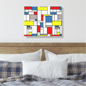 モンドリアンスタイルデザイン キャンバスプリント (インサイチュ (寝室))