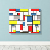 モンドリアンスタイルデザイン キャンバスプリント (インサイチュ (ウッドフロア))