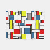 モンドリアンスタイルデザイン フリースブランケット (正面(横))