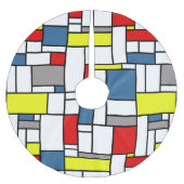 モンドリアンスタイルデザイン ブラッシュドポリエステルツリースカート (正面)