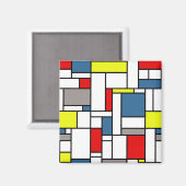モンドリアンスタイルデザイン マグネット (正面/裏面)