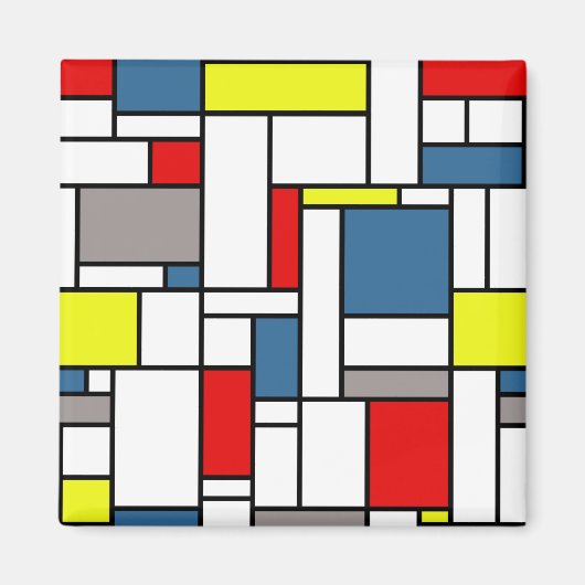 モンドリアンスタイルデザイン マグネット (正面)