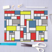 モンドリアンスタイルデザイン 薄葉紙 (クラフト)