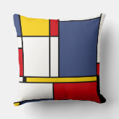 モンドリアンスタイルモダン抽象芸術アートデザイン クッション (裏面)