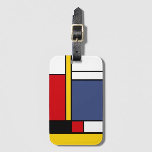 モンドリアンスタイルモダン抽象芸術アートデザイン ラゲッジタグ (正面縦)