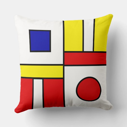 モンドリアンスタイル抽象芸術アート クッション (裏面)