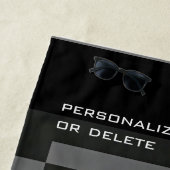 モンドリアンスタイル抽象芸術モダンパターン白黒 ビーチタオル (インサイチュ)