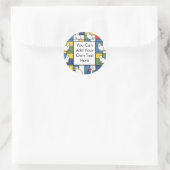 モンドリアンスタイル芸術的キャットイラストレーション ラウンドシール (バッグ)