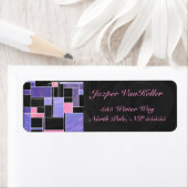 モンドリアンパープルピンクブラックプリント ラベル (インサイチュ)