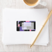 モンドリアンパープルピンクブラックプリント ラベル (インサイチュ)