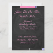 モンドリアンパープルピンクブラックプリント 招待状 (裏面)