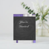 モンドリアンピンクパープルホワイトプリント 招待状 (スタンド正面)